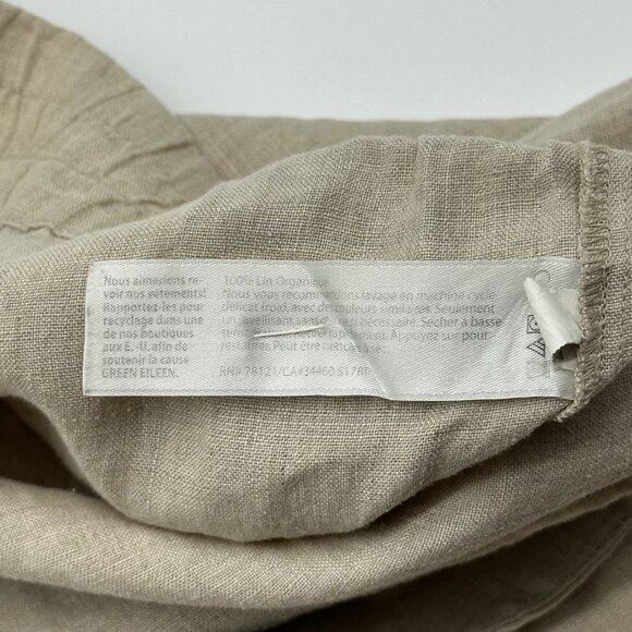 Eileen Fisher Women's Size Large Tan Organic Linen Pull-On Tapered Pants - FLAW! - Picture 6 of 10